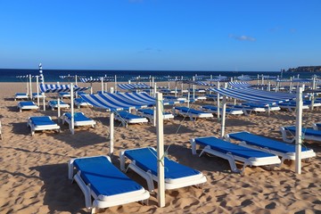 Beach sunbeds, Portugal