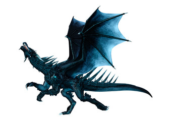 Fototapeta premium 3D Rendering Fairy Tale Dragon on White