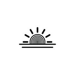 sunset icon, sunrise icon. weather symbol black vector
