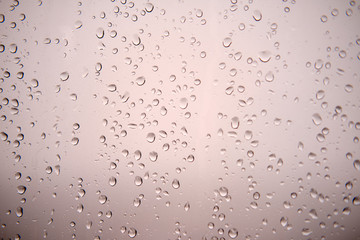 Water drops on glass, window background