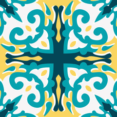 Oriental traditional ornament,Mediterranean seamless pattern, tile design, vector illustration сan be used for desktop wallpaper for a wall hanging or poster, pattern fills, surface textures, textile.