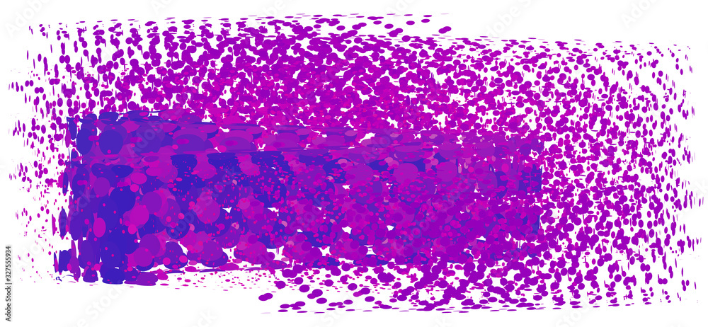 Poster Spatter. Abstract splashes of dark violet and blue. Vector image
