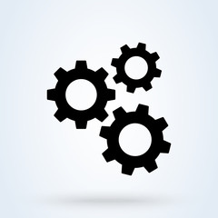 Settings icon with additional gears icon, vector illustration.