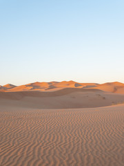 Fototapeta na wymiar Sand dunes in Dubai UAE sunset summer