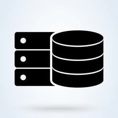 Database, Server Isolated Flat Web Mobile Icon 