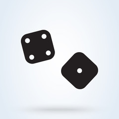 Two Black Dice cube icon logo. symbol illustration