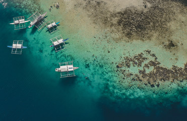 Fototapeta premium Aerial view of Ditaytayan island in Coron, Palawan, Philippines