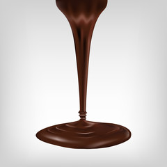 chocolate streams isolated on a white background