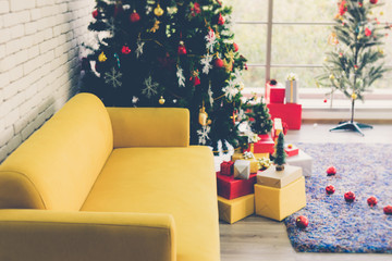 Christmas Celebration with decoration in living room