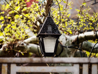 Classic old street lamp. History and culture