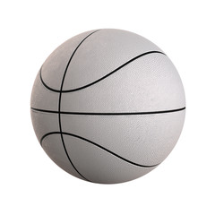 White Colorless Basketball Ball Isolated on White background. 3D Render.