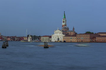 Giudecca Canal of the island of San Georgio Maggiore, campanile and church