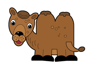 cartoon scene with camel on white background illustration