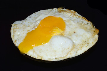 egg isolated on black background