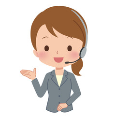 ビジネスウーマン　オペレーター　イラスト