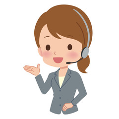 ビジネスウーマン　オペレーター　イラスト
