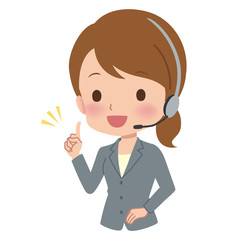 ビジネスウーマン　オペレーター　イラスト