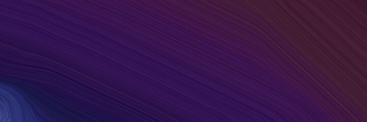 beautiful futuristic banner with very dark violet, very dark blue and dark slate blue color. elegant curvy swirl waves background design