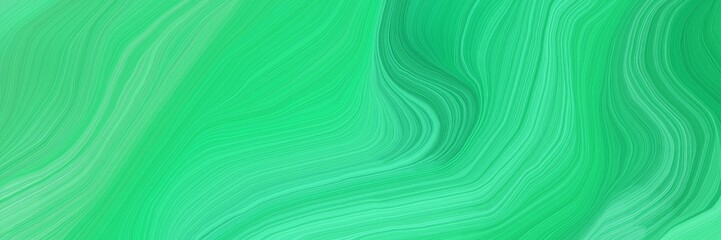 beautiful futuristic banner with medium sea green, medium aqua marine and turquoise color. modern waves background illustration