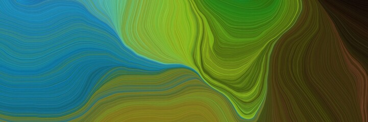 futuristic banner with waves. smooth swirl waves background design with dark olive green, dark cyan and very dark green color