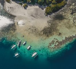 Aerial view of Ditaytayan island in Coron, Palawan, Philippines