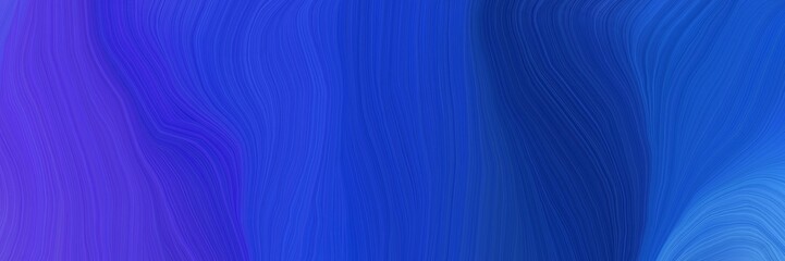Fototapeta premium dynamic futuristic banner. modern soft swirl waves background design with strong blue, slate blue and midnight blue color