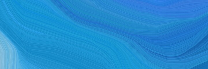 futuristic background banner with dodger blue, steel blue and sky blue color. smooth swirl waves background design