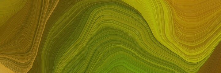 futuristic banner with waves. elegant curvy swirl waves background illustration with olive, dark golden rod and dark olive green color