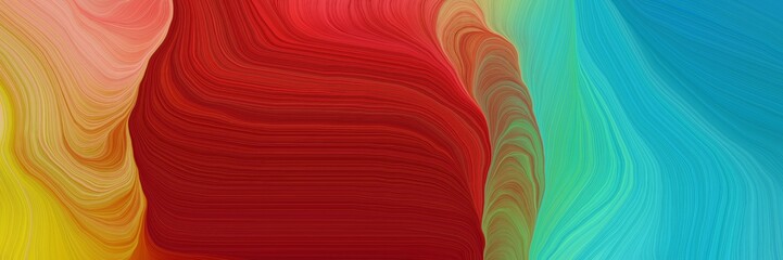 futuristic background banner with firebrick, dark khaki and light sea green color. curvy background illustration