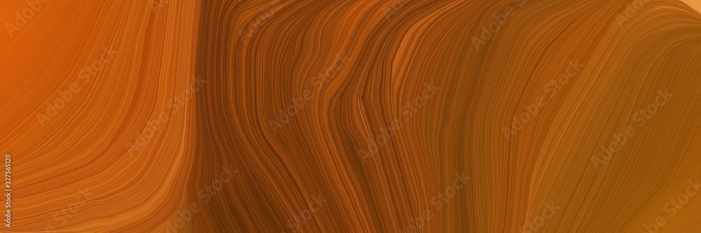 Aufkleber landscape orientation graphic with waves. modern soft swirl waves background design with saddle brown, coffee and chocolate color