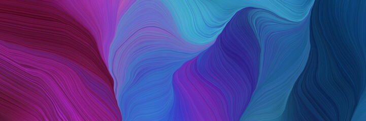 beautiful futuristic banner with dark slate blue, midnight blue and dark magenta color. modern waves background illustration