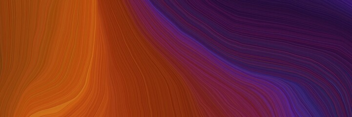 landscape banner with waves. modern curvy waves background design with saddle brown, very dark violet and very dark magenta color