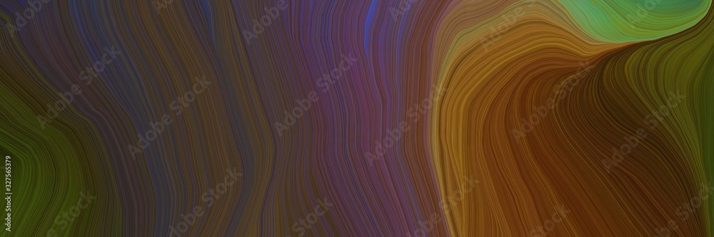 Poster landscape orientation graphic with waves. modern soft curvy waves background illustration with old m