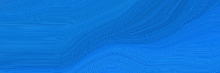 beautiful futuristic banner with strong blue and dodger blue color. abstract waves illustration