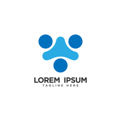 Human social, unity, together, connection, relation logo design template.