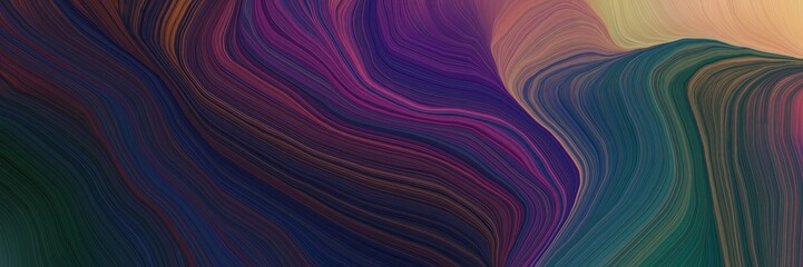 Fototapeta premium futuristic banner with waves. contemporary waves illustration with very dark blue, rosy brown and old mauve color