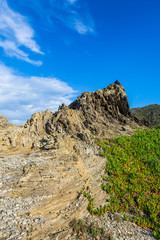 Spectacular cliffs and rocky coast line of El Port de la Selva,Costa Brava,Catalonya,Spain