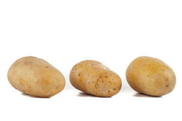 Potatoes over white background. Food concept