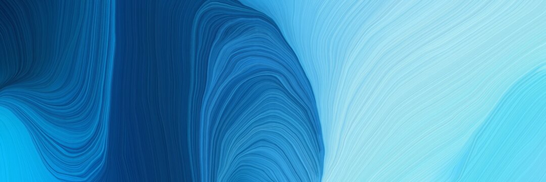 landscape orientation graphic with waves. curvy background design with steel blue, strong blue and pale turquoise color © Eigens