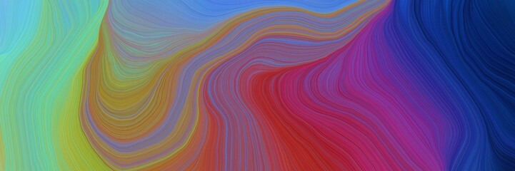 Fototapeta premium landscape orientation graphic with waves. curvy background illustration with antique fuchsia, dark sea green and midnight blue color