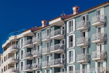 Obraz premium Buildings of Piran town on Adriatic sea, one of major tourist attractions in Slovenia, Europe.