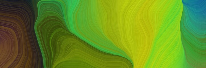 futuristic background banner with dark green, very dark green and yellow green color. curvy background design