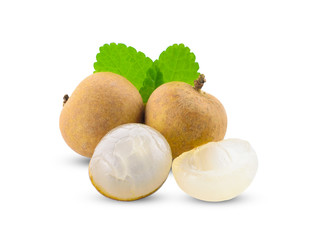 Longan, fresh fruit isolated on a white background