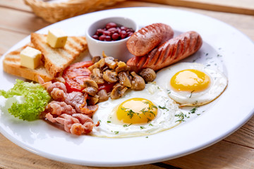 tasty breakfast in the cafe
