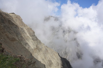 clouds in mountains