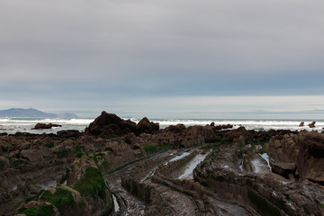 rocky beach in the basque country