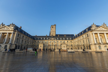 Fototapeta na wymiar Place de la Libération and Palais des Ducs de Bourgogne, street view with ancient buildings in Dijon, France