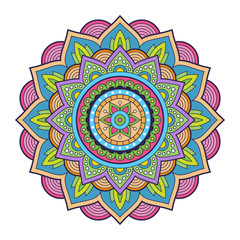 Colorful mandala ornament. Vector illustration