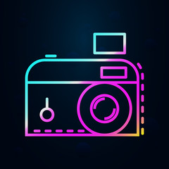 camera in nolan style icon. Simple thin line, outline vector of birthday icons for ui and ux, website or mobile application