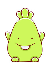 Cartoon character kawaii monster cute hand drawn isolated on white background